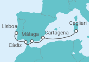 Itinerario del Crucero Aguas cristalinas y pasión andaluza - Silversea
