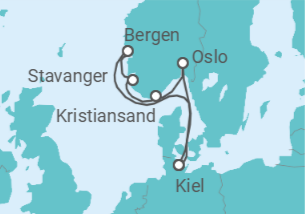 Itinerario del Crucero Noruega TI - AIDA