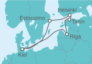 Itinerario del Crucero Letonia, Estonia, Finlandia, Suecia TI - AIDA