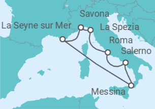 Itinerario del Crucero Italia, Francia - Costa Cruceros