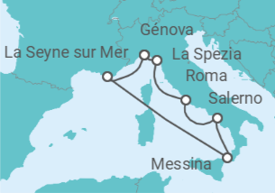 Itinerario del Crucero Italia, Francia - Costa Cruceros