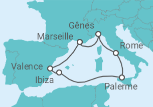 Itinerario del Crucero España, Italia, Francia TI - Costa Cruceros