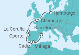 Itinerario del Crucero España, Portugal, Francia TI - Costa Cruceros