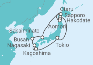 Itinerario del Crucero Cerezos en flor en Hokkaido - Princess Cruises