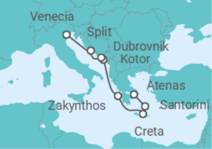 Itinerario del Crucero Grecia, Montenegro, Croacia - Costa Cruceros