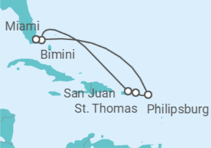 Itinerario del Crucero Caribe Oriental y Bimini Beach Club - Virgin Voyages