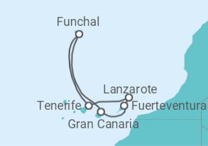 Itinerario del Crucero Oasis del Atlántico - Costa Cruceros