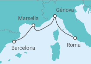 Itinerario del Crucero Francia, Italia - MSC Cruceros
