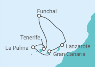 Itinerario del Crucero Oasis del Atlántico - Costa Cruceros