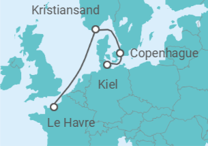 Itinerario del Crucero Dinamarca - Costa Cruceros