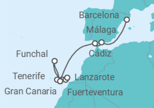 Itinerario del Crucero Islas Canarias - Costa Cruceros