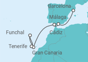 Itinerario del Crucero Islas Canarias TI - Costa Cruceros