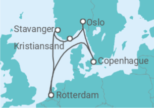 Itinerario del Crucero Dinamarca, Noruega - Holland America Line