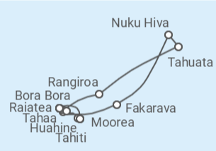 Itinerario del Crucero Polinesia Francesa - Silversea