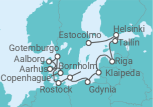 Itinerario del Crucero Desde Copenhague (Dinamarca) a Estocolmo (Suecia) - Silversea