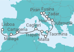 Itinerario del Crucero Desde Fusina (Italia) a Lisboa (Portugal) - Silversea
