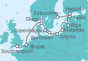 Itinerario del Crucero Desde Estocolmo (Suecia) a Southampton (Londres) - Silversea
