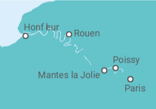 Itinerario del Crucero París y la Costa de Normandía (formula puerto/puerto) - CroisiEurope