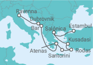 Itinerario del Crucero Croacia, Grecia, Turquía - NCL Norwegian Cruise Line