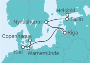 Itinerario del Crucero Estonia, Suecia, Letonia, Alemania - NCL Norwegian Cruise Line