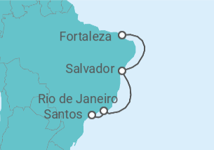 Itinerario del Crucero Brasil - Costa Cruceros