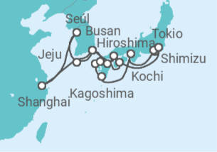 Itinerario del Crucero Japón, Corea Del Sur, China - Silversea