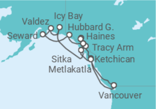 Itinerario del Crucero Alaska - Silversea