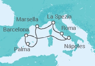 Itinerario del Crucero España, Francia, Italia - con vuelos - Royal Caribbean