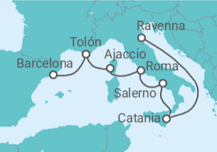 Itinerario del Crucero Francia, Italia - con vuelos - Royal Caribbean