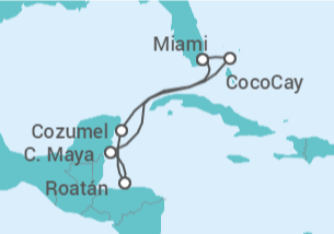 Itinerario del Crucero Honduras, México - con vuelos - Royal Caribbean