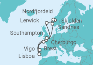 Itinerario del Crucero Portugal, España, Reino Unido, Noruega - MSC Cruceros