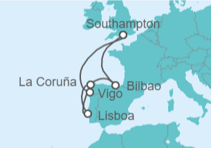 Itinerario del Crucero España, Portugal - con vuelos - Royal Caribbean