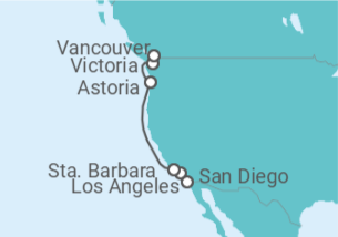 Itinerario del Crucero Alaska - Princess Cruises