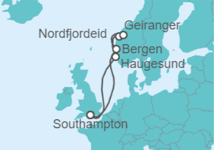 Itinerario del Crucero Noruega - Celebrity Cruises