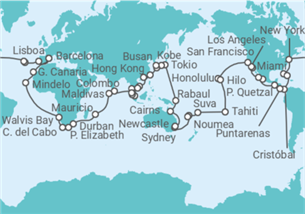 Itinerario del Crucero Vuelta al mundo - Costa Cruceros