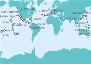 Itinerario del Crucero Vuelta al mundo - Costa Cruceros