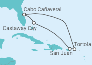 Itinerario del Crucero Islas Vírgenes - Reino Unido, Puerto Rico - Disney Cruise Line