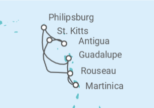 Itinerario del Crucero El jardín de las Antillas - MSC Cruceros