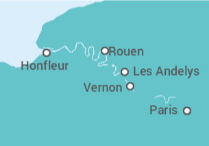 Itinerario del Crucero Bellezas de París y la Costa de Normandía - CroisiEurope