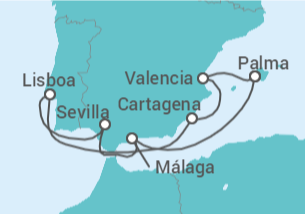 Itinerario del Crucero España, Portugal - AIDA