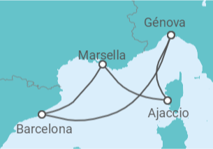 Itinerario del Crucero España, Francia TI - MSC Cruceros