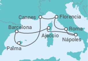 Itinerario del Crucero Italia, Francia, España - NCL Norwegian Cruise Line