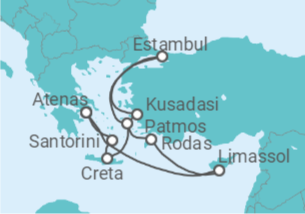 Itinerario del Crucero Grecia,  Chipre, Turquía - NCL Norwegian Cruise Line