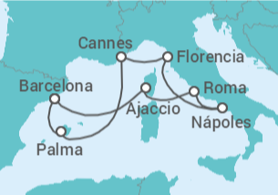 Itinerario del Crucero Italia, Francia, España - NCL Norwegian Cruise Line