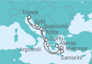 Itinerario del Crucero Montenegro, Grecia, Croacia - NCL Norwegian Cruise Line