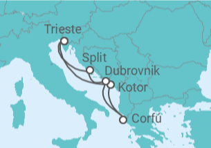 Itinerario del Crucero Montenegro, Grecia, Croacia - NCL Norwegian Cruise Line