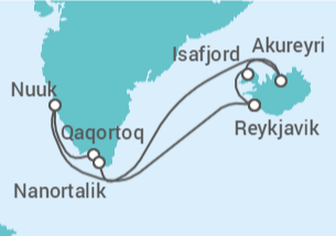 Itinerario del Crucero Islandia y Groenlandia - NCL Norwegian Cruise Line