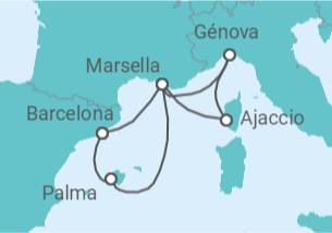 Itinerario del Crucero Francia, Italia, España - MSC Cruceros