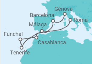 Itinerario del Crucero España, Marruecos, Portugal - MSC Cruceros