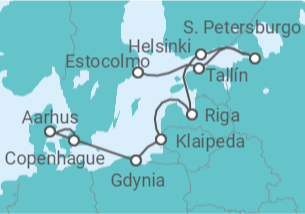 Itinerario del Crucero Dinamarca, Polonia, Lituania, Letonia, Finlandia, Estonia - NCL Norwegian Cruise Line